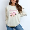 Simply Sage Market Women's Louisiana Flower Colorful Long Sleeve Garment Dyed Tee - 2 of 2