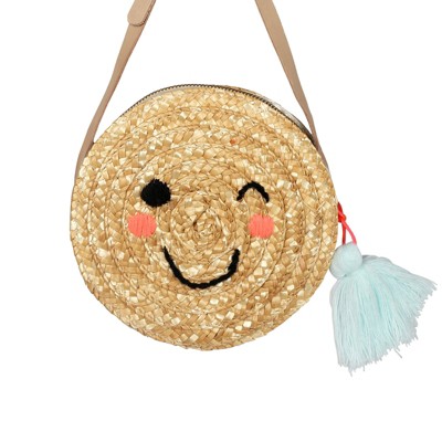 Meri Meri Emoji Cross Body Straw Bag