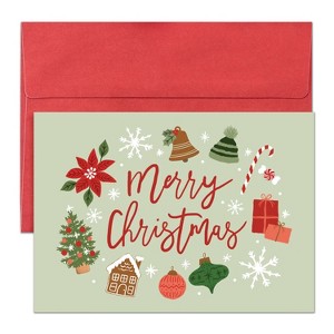 Masterpiece Studios Holiday Collection 16-Count Boxed Christmas Cards with Envelopes, 5.6" x 7.8", Iconic Wreath (977100) - 1 of 1