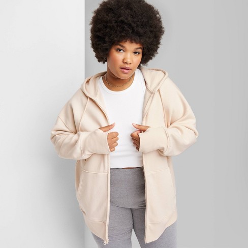 Women's Oversized Zip-up Hoodie - Wild Fable™ Light Brown Xxs : Target
