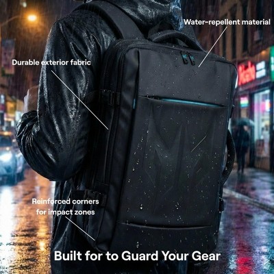 Acer Predator Robust Backpack - Fits 18" Laptop Expandable 30L Water-Repellent Anti-Theft Pocket Chest Strap — фото 5