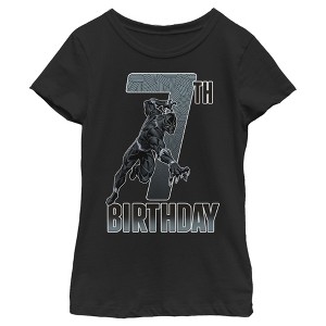 Girl's Marvel Black Panther Action Pose 7th Birthday T-Shirt - 1 of 3