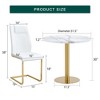 5-Piece Dining Set with Marble Pattern Round Table and 4 PU Armless Chairs - 4 of 4
