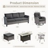 XIZZI Outdoor Rattan Sectional Sofa Set, Modular Patio Lounge Set w/ Swivel Chairs, Side Table & Optional 3-Seat Sofa/Ottomans/Firepit/Coffee Table - 3 of 4