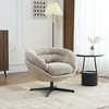 CAVINAS Chenille Upholstered Accent Chair with Metal Base Frame,Modern Swivel Chair with Removable Cushion for Bedroom,Reading Room - 2 of 4