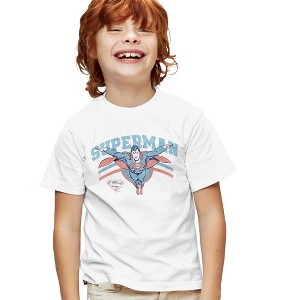 Boys' Short Sleeve Superman Flying Stripes T-Shirt - 1 of 4