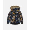 Deux par Deux Boy Two-Piece Play Snowsuit with Printed Dinosaurs Jacket Navy Blue - 4 of 4