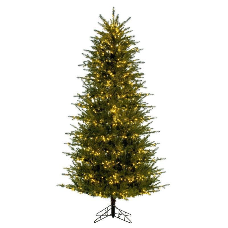Vickerman 7.5' x 46" Georgian Fraser Fir Artificial Pre-Lit Christmas Tree with Folding Metal Tree Stand, 1 of 2