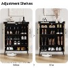 Rattan Shoe Cabinet with Doors, 5-Tier Storage with 2 Adjustable Shelves & Metal Legs, Farmhouse Organizer for Entryway Hallway Living Room - 4 of 4