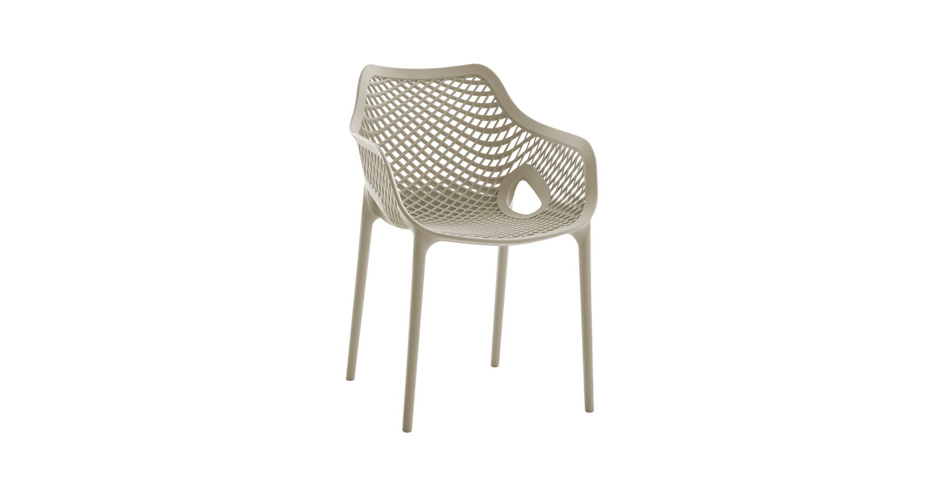 Meridian Furniture,Mykonos Taupe Outdoor Patio Dining Chair, Set of 4