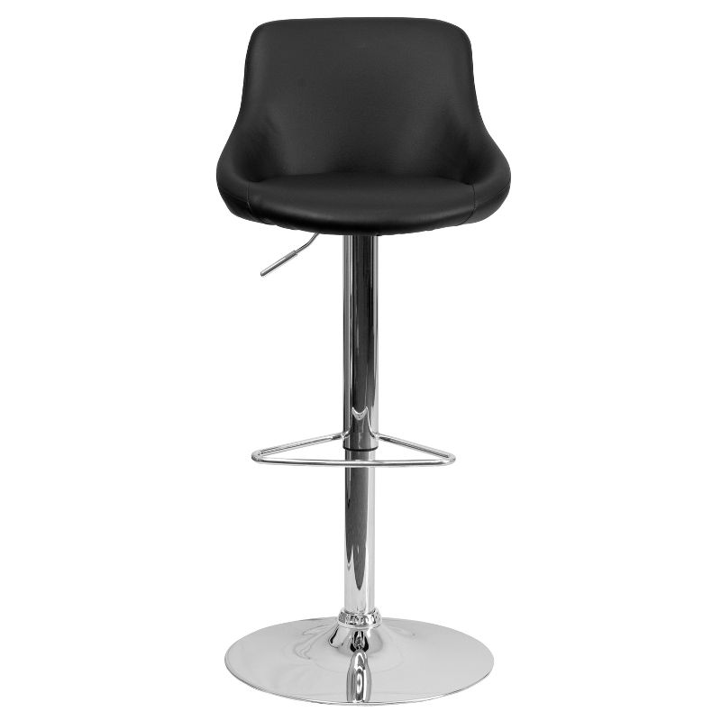 Flash Furniture Contemporary Vinyl Bucket Seat Adjustable Height Barstool with Chrome Base, 5 of 6
