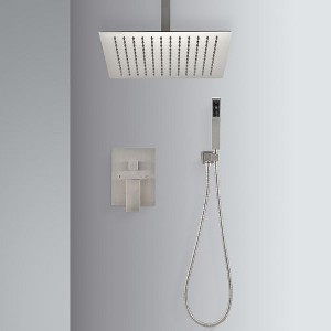 Premier 10-Inch Rainfall Shower Head Set: Comprehensive Bathroom Shower System Including Mixer and Wall-Mounted Accessories - 1 of 4