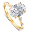 Pompeii3 Certified 3.26Ct TW Oval Diamond Engagement Ring 14k Yellow Gold Lab Created - Size 7 - 2 of 4