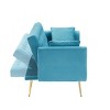 71 inch convertible love seat sofa, American retro beige velvet, suitable for small living room, bedroom - 3 of 4