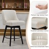 Dyonery 26" Swivel Counter Height Bar Stools with Backrests, Upholstered Seats & Wood Legs for Kitchen Island - 4 of 4
