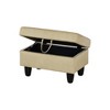 DOMETOUR Soft Flannel Storage Ottoman for Living Room Beige - 2 of 4