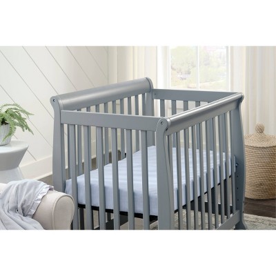 Gray Convertible Mini Crib with Twin Bed Option
