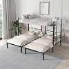 VASIP Triple Bunk Bed with Sturdy Metal Frame & Noise-Free Wood Slats Convertible into 3 Separate Beds Space-Saving for Kids - 2 of 4