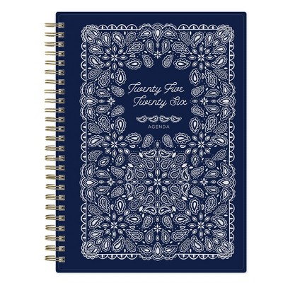 Blue Sky 5.875"x8.625" Weekly/Monthly Wirebound Planner Printed Buckaroo Navy