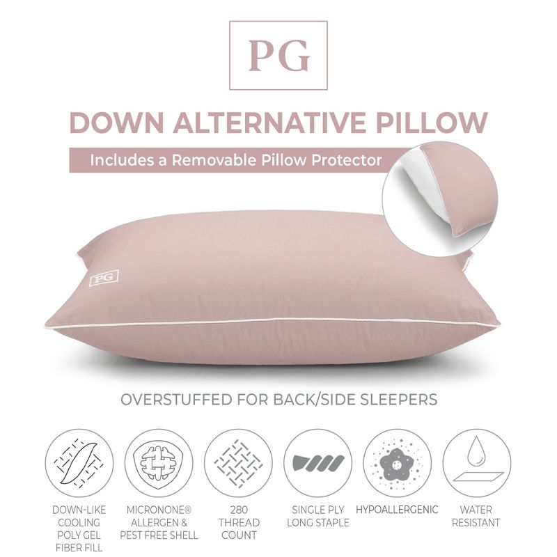 Firm Density Side/Back Sleeper, Down Alternative Pillow with MicronOne Technology, and Removable Pillow Protector, 2 of 5