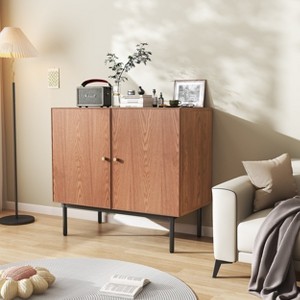 Etelifrank Mid-Century TV Stand with Adjustable Shelves – 31.5" Rustic Storage Cabinet for Living Room & Bedroom - 1 of 4