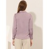 INSPIRE CHIC Women's Puff Long Sleeve Point Collar Vintage Button Work Satin Shirt - 3 of 4