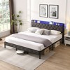 NicBex Upholstered Bed Frame with Storage Headboard,Charging Station and LED Lights - 2 of 4