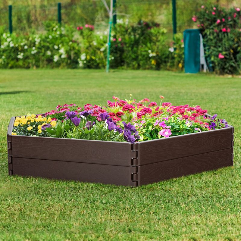 Tangkula 2PCS Planter Raised Bed Hexagon Garden Bed for Vegetable Flower Succulents Fruits 8 Inch Deep Weather Resistant Outdoor Rectangular, 3 of 11