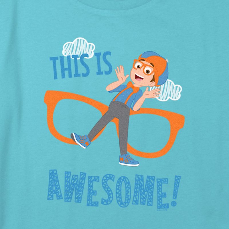 Girl's Blippi This is Awesome Crop Top T-Shirt, 2 of 4