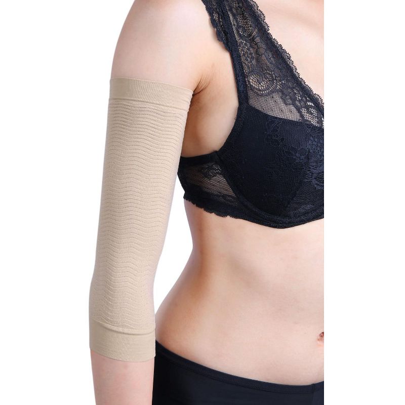 Unique Bargains Stretchy One Size Arm Shaper Wrap Sleeves Pair for Women, 3 of 8