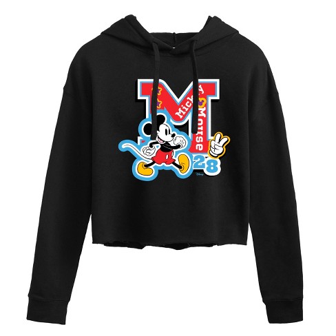 Women's - Disney - Mickey Mouse Cropped Graphic Hoodie - image 1 of 3