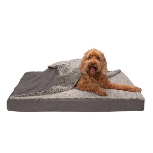 FurHaven Berber & Suede Blanket Top Orthopedic Dog Bed - 1 of 3