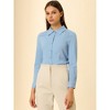 Allegra K Women's Long Sleeve Button Cuff Point Collar Button Down Shirt - 2 of 4