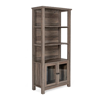 Emma And Oliver Modern Farmhouse Wooden Bookcase And Storage Cabinet ...