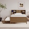 Full Size Captain Bed with Storage Bookcase Headboard, Trundle and Three Drawers - 3 of 4