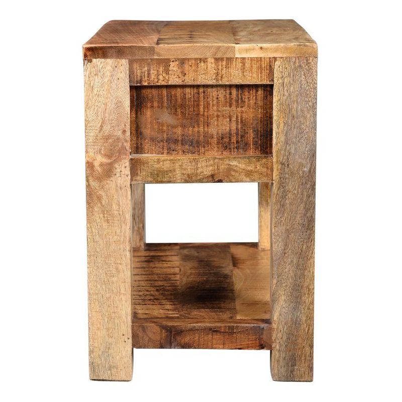 Surat Solid Wood Nightstand with 1 Drawer Brown - Timbergirl, 6 of 9