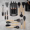 19-Piece Cooking Tools and Knives Set, Kitchen Utensils Set, Non-Scratch, Heat-Resistant（Black） - 4 of 4