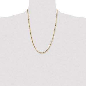 Chisel Stainless Steel Polished Yellow IP-plated 4mm 24" Rope Chain Necklace - 1 of 4