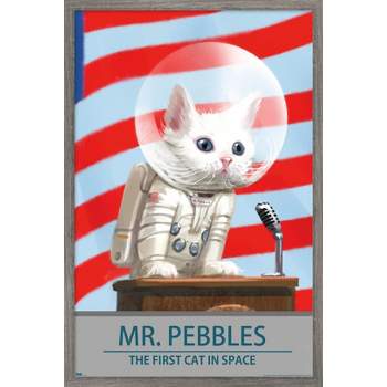 Trends International Fallout 4 - Mr. Pebbles - The First Cat In Space Framed Wall Poster Prints