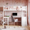NicBex Twin Bunk Bed with Desk Wood Frame Bed Frame with Storage Cabinet, Full Length Guardrails and Inclined Ladder, No Box Spring Required - 2 of 4