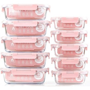 10-Pack Glass Meal Prep Containers with Airtight Lids, Oven & Microwave Safe - 1 of 4