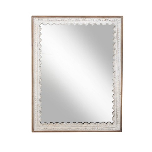 48" x 36" Modern Rectangular Wooden Framed Wall Mirror - Olivia & May - image 1 of 3