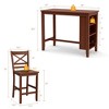 Costway 3PCS Counter Height Pub Dining Table Set w/ Storage Shelves&2 Bar Chairs - 4 of 4