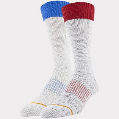Signature Gold by GOLDTOE Men's Native Nomad Crew  Double Faced Socks 2pk - Gray