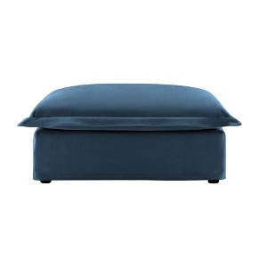 PAGED Corduroy Fabric Ottoman, Modern Wooden Sectional Sofa Footstool Module with Thickened Seat Cushion, Shoe Bench for Living Room, Bedroom - 1 of 4