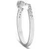 Pompeii3 1/6ct Curved Notched Diamond Wedding Ring 14K White Gold - 3 of 4