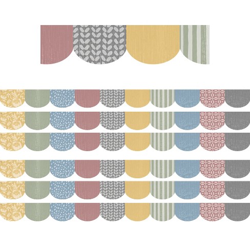 Teacher Created Resources Classroom Cottage Scalloped Die Cut Rolled Border Trim 50ft Decorate Bulletin Boards Walls Desks Windows Doors Lockers Scho