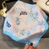Anna-Kaci Women's Satin Square Scarf with Butterfly and Floral Print Lightweight Silky Neck Head or Bag Accessory - 2 of 4