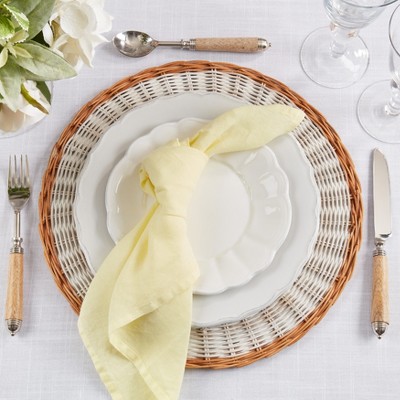 Yellow 20" Pure Linen Cloth Napkins Set of 4