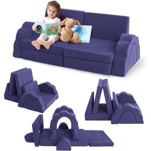 11pcs Modular Kids Play Couch, Children Sectional Sofa Floor Toddler Couch for Kids Creative Play, Convertible Foam Floor Sofa for Playroom Bedroom - 1 of 4